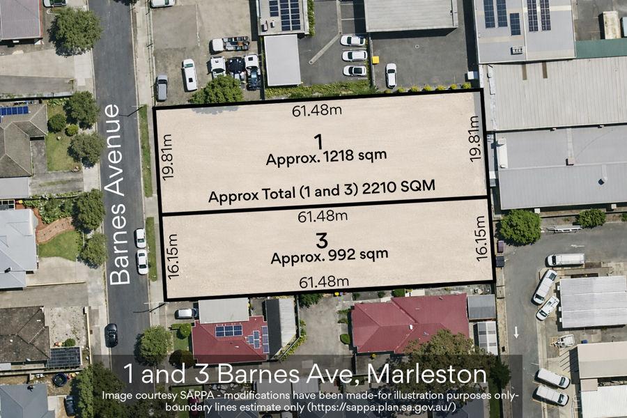 1 AND 3 BARNES AVE, MARLESTON, SA 5033