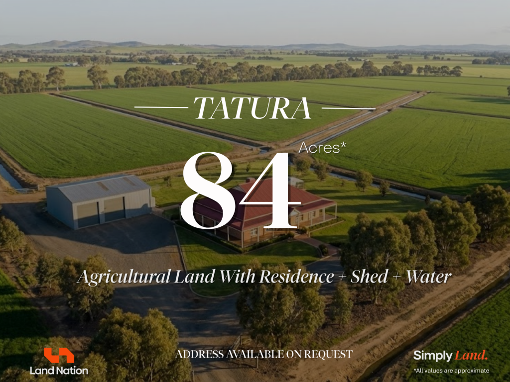 84 Acres Agricultural Holding With Residence & Shed For Sale, Tatura, VIC 3616