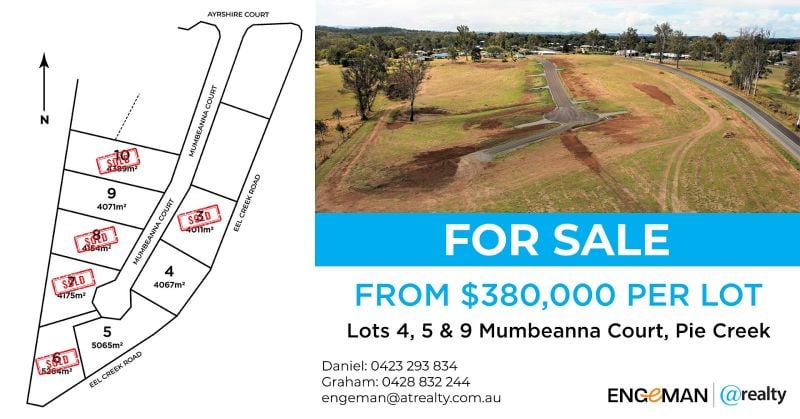 LOT 4, 5 AND 9 MUMBEANNA CT, PIE CREEK, QLD 4570