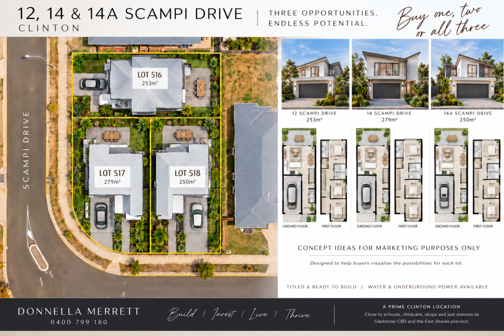 12, 14 & 14A SCAMPI DR, CLINTON, QLD 4680