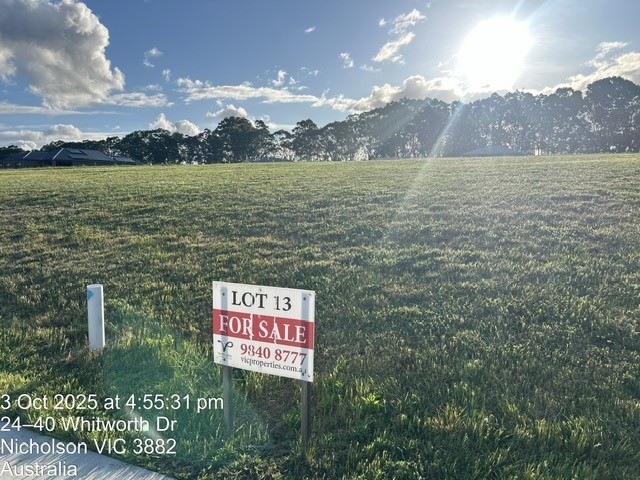 Lot 13/53 Whitworth Dr, Nicholson, VIC 3882