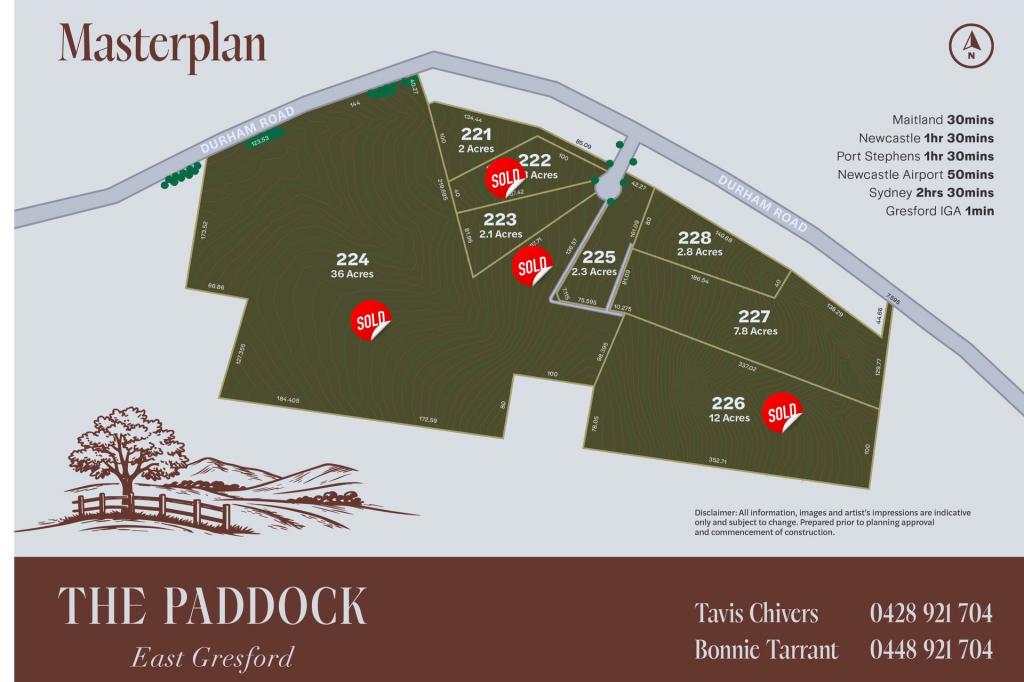 Lots/221-228 Durham Rd, East Gresford, NSW 2311