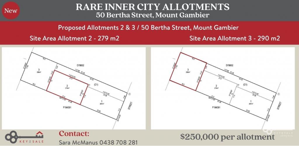 Lot 2 & 3/50 Bertha St, Mount Gambier, SA 5290