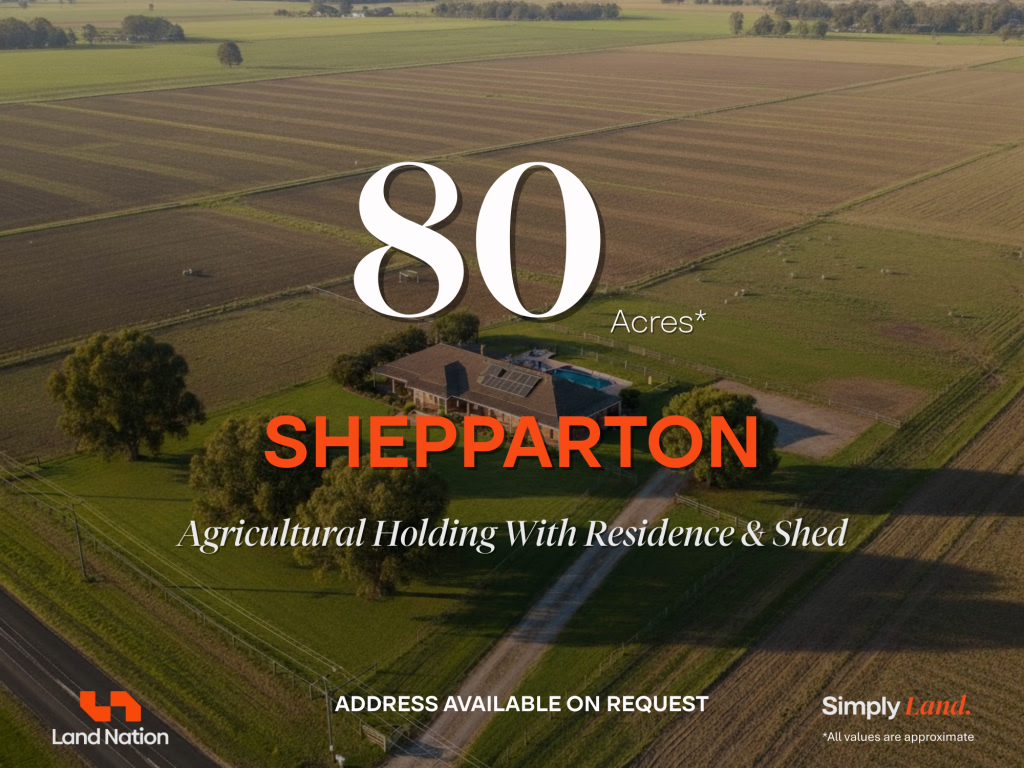 80 Acres Agricultural Holdding With Residence & Shed For Sale, Shepparton, VIC 3630